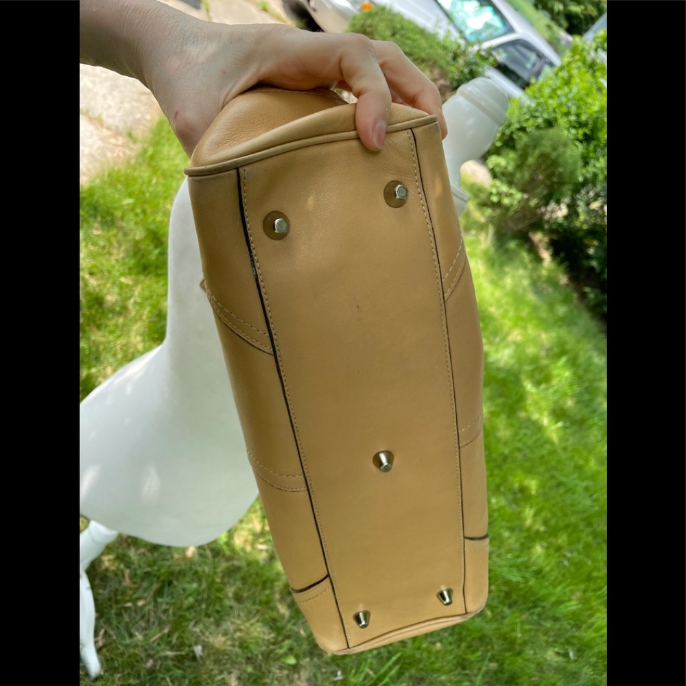 Coach’s Vintage Tan Belted Genuine Leather Satchel - Picture 5 of 16